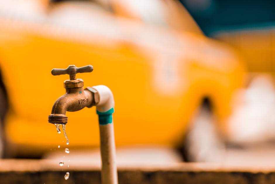 Water running from a tap