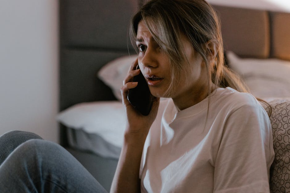Person on a phone call at home